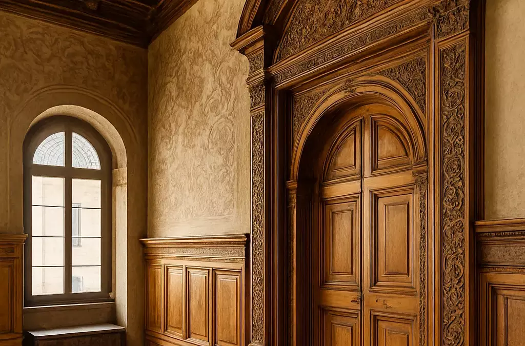 Dettagli in legno nei palazzi storici di Firenze
